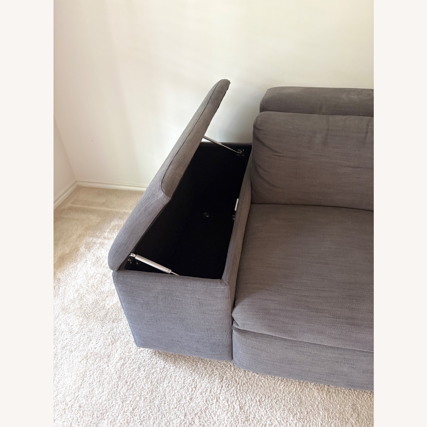 West Elm Enzo Dark Gray Fabric 2 Piece Sectional - image-5