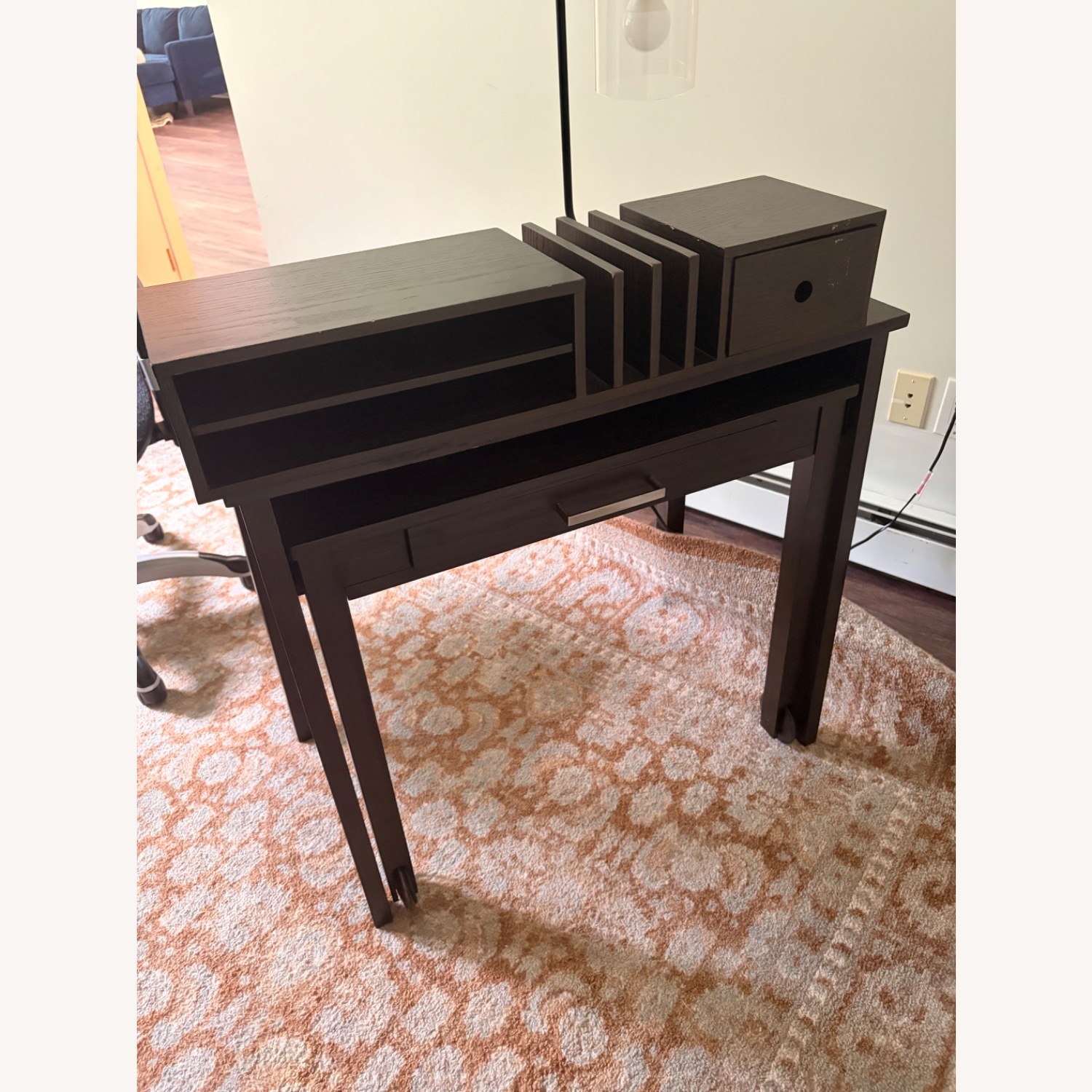 Pottery Barn Dark Brown Wood Desk - image-1
