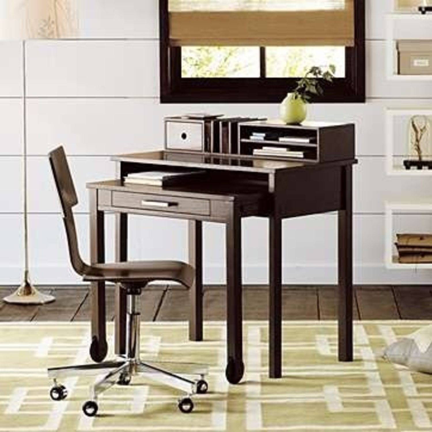 Pottery Barn Dark Brown Wood Desk - image-6