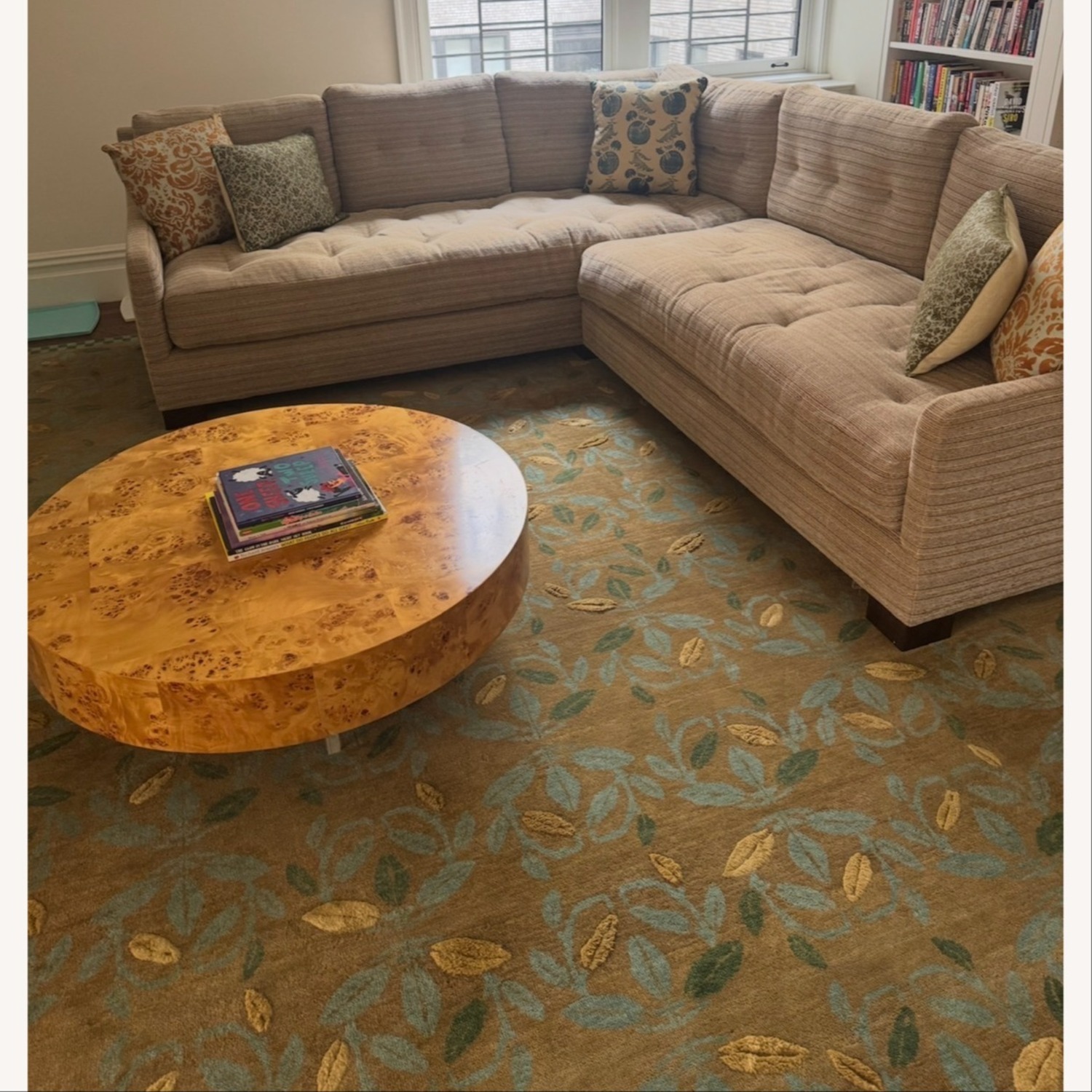 Jonathan Adler Bond Round Light Brown Wood Coffee Table - image-2