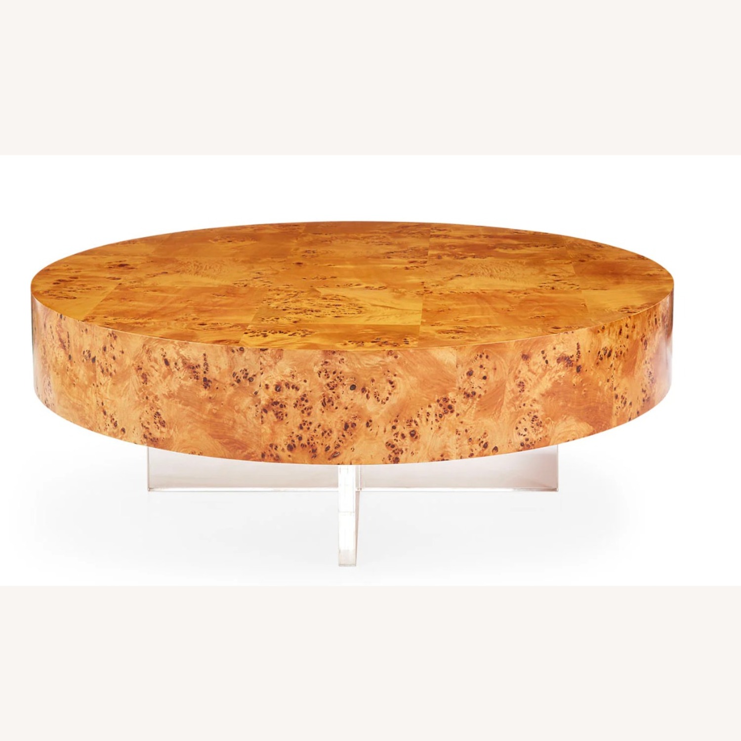 Jonathan Adler Bond Round Light Brown Wood Coffee Table - image-1