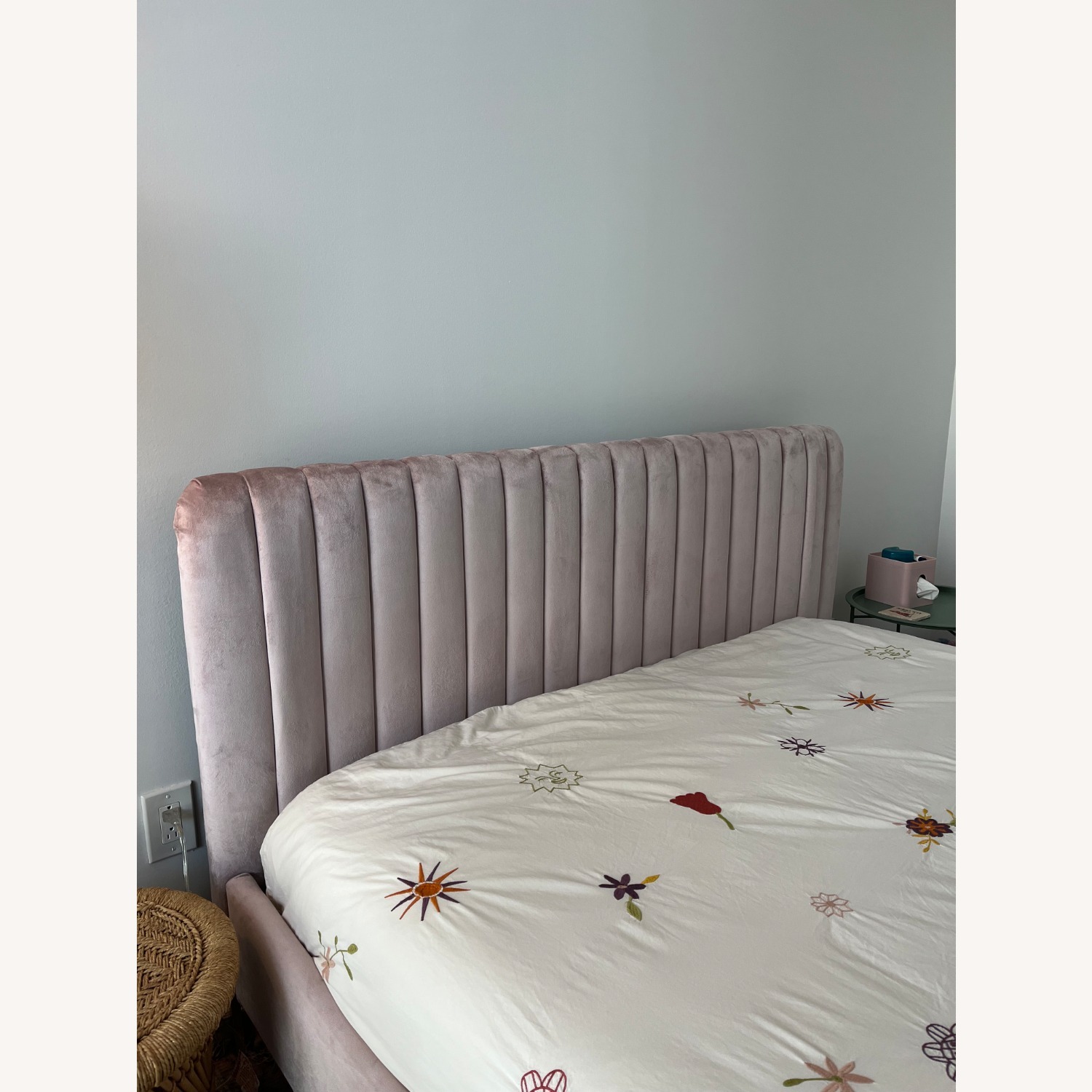 Urban Outfitters Marcella Pink Velvet Queen Bed - image-5