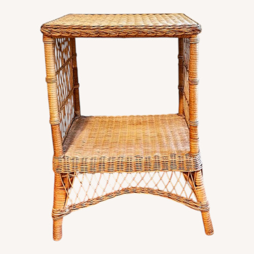 Used Natural Wicker Table for sale on AptDeco