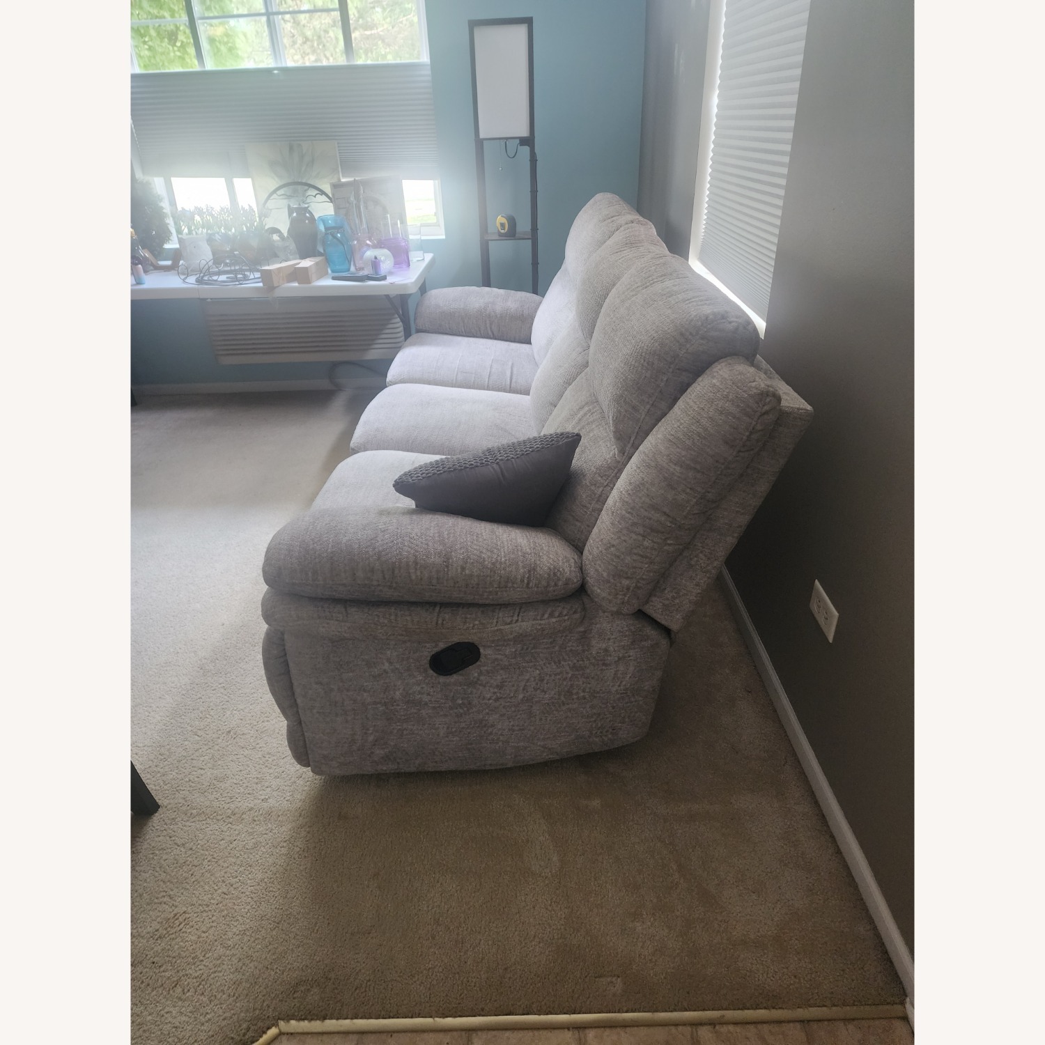 Gray Reclining Sofa - image-3
