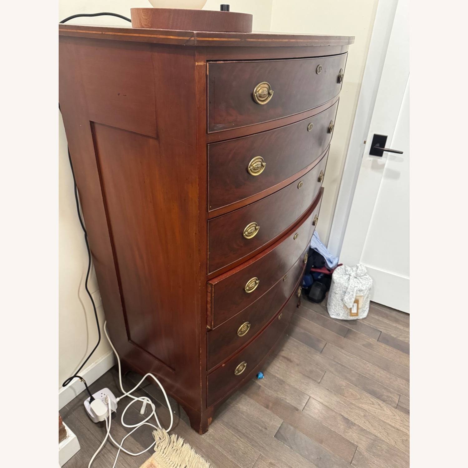 Antique Dark Brown Wood Dresser - image-2