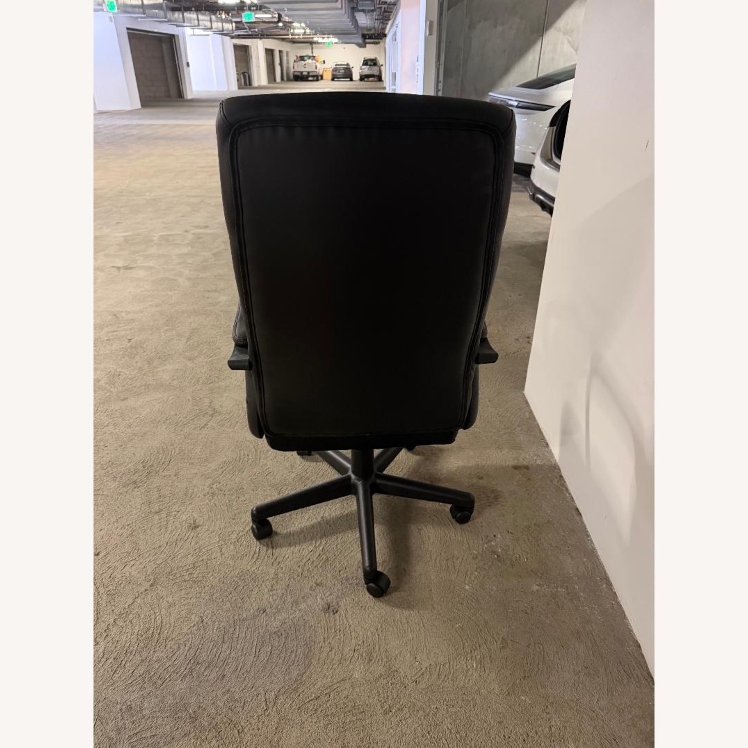 Black Leather Desk Chair - image-4