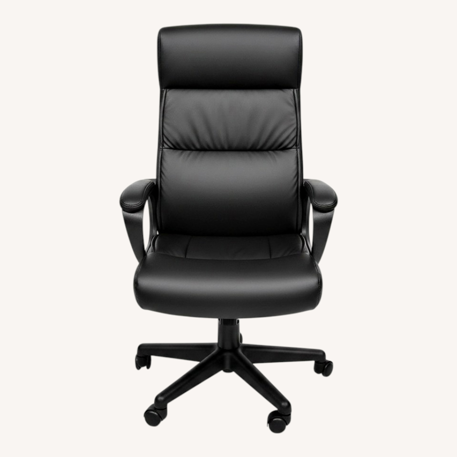 Black Leather Desk Chair - image-0