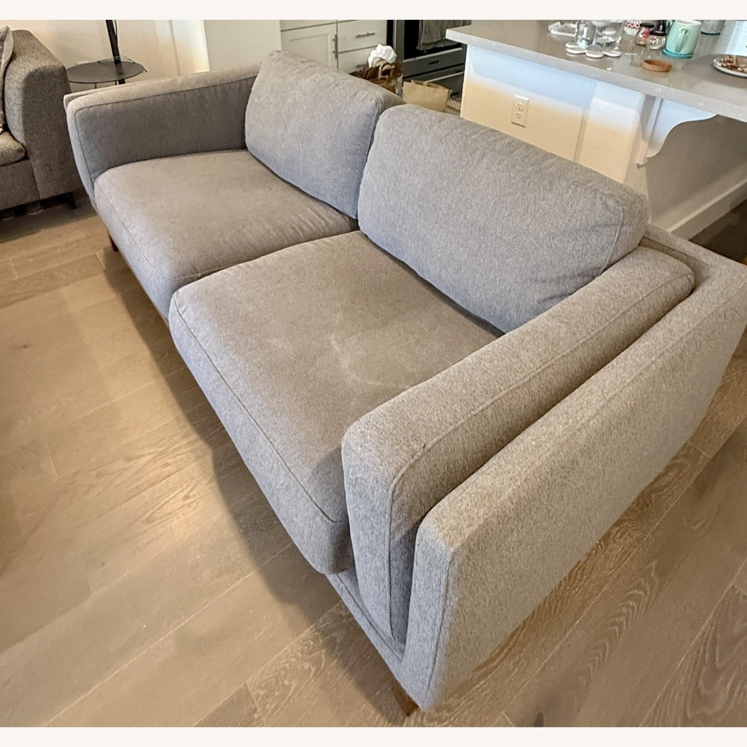 West Elm Dekalb 85" Sofa Microfiber Heather Gray - image-3