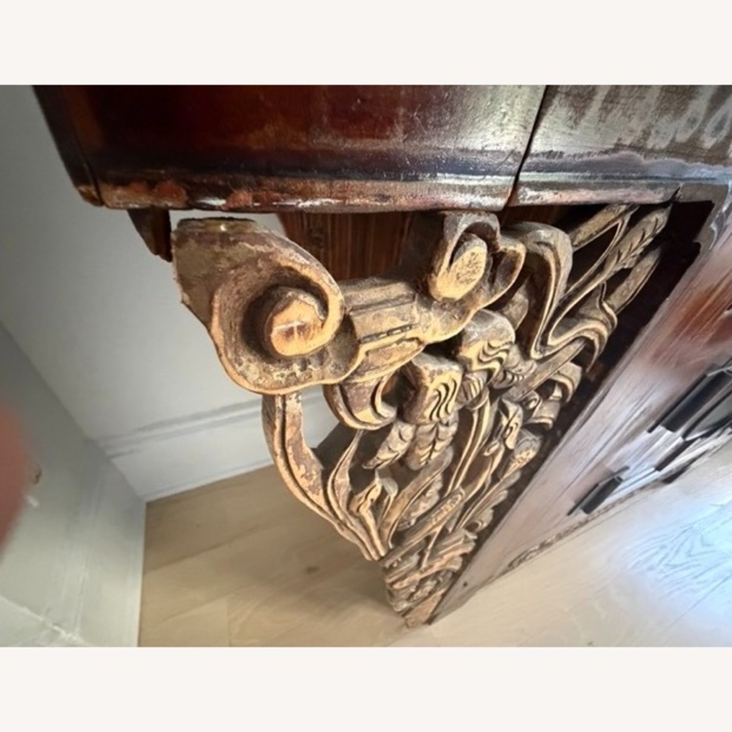 Vintage/Antique Finds Red Wood Side Table - image-9
