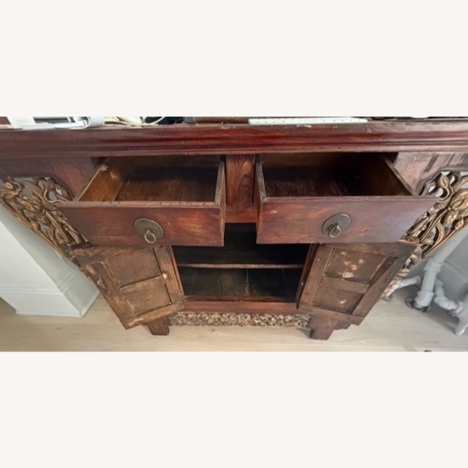 Vintage/Antique Finds Red Wood Side Table - image-4