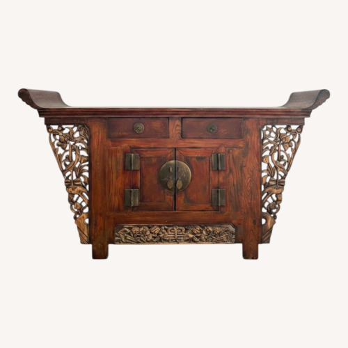 Used Vintage/Antique Finds Red Wood Side Table for sale on AptDeco