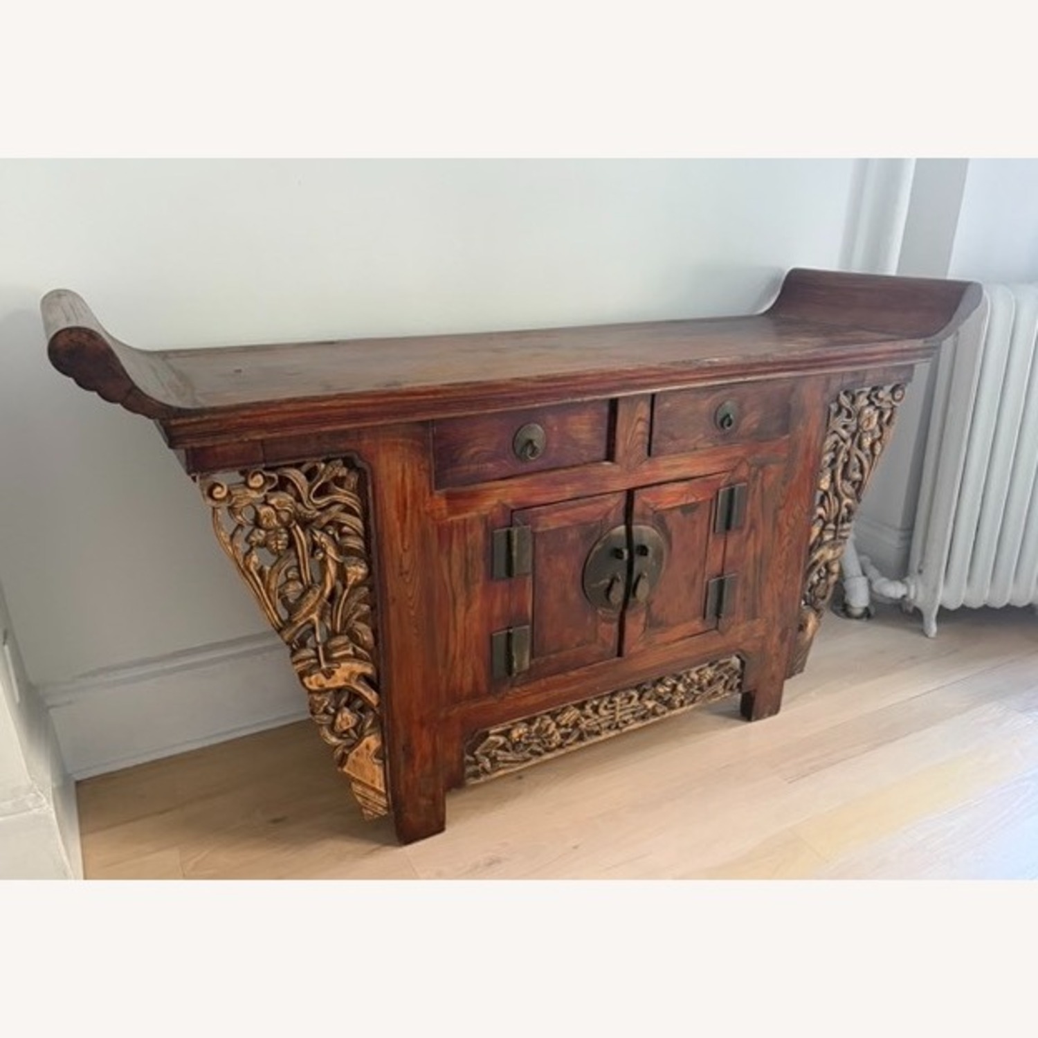 Vintage/Antique Finds Red Wood Side Table - image-3