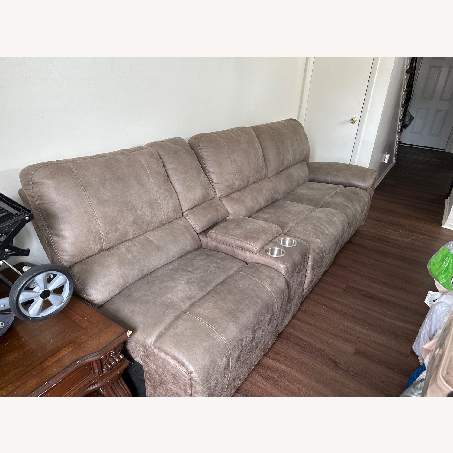 Leather with Charger Sofa - image-4