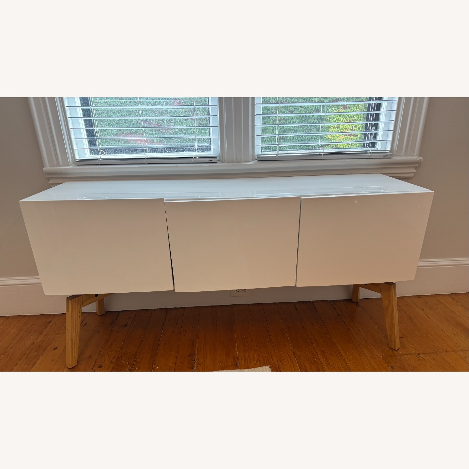 CB2 Alba Lacquered White Credenza  - image-3