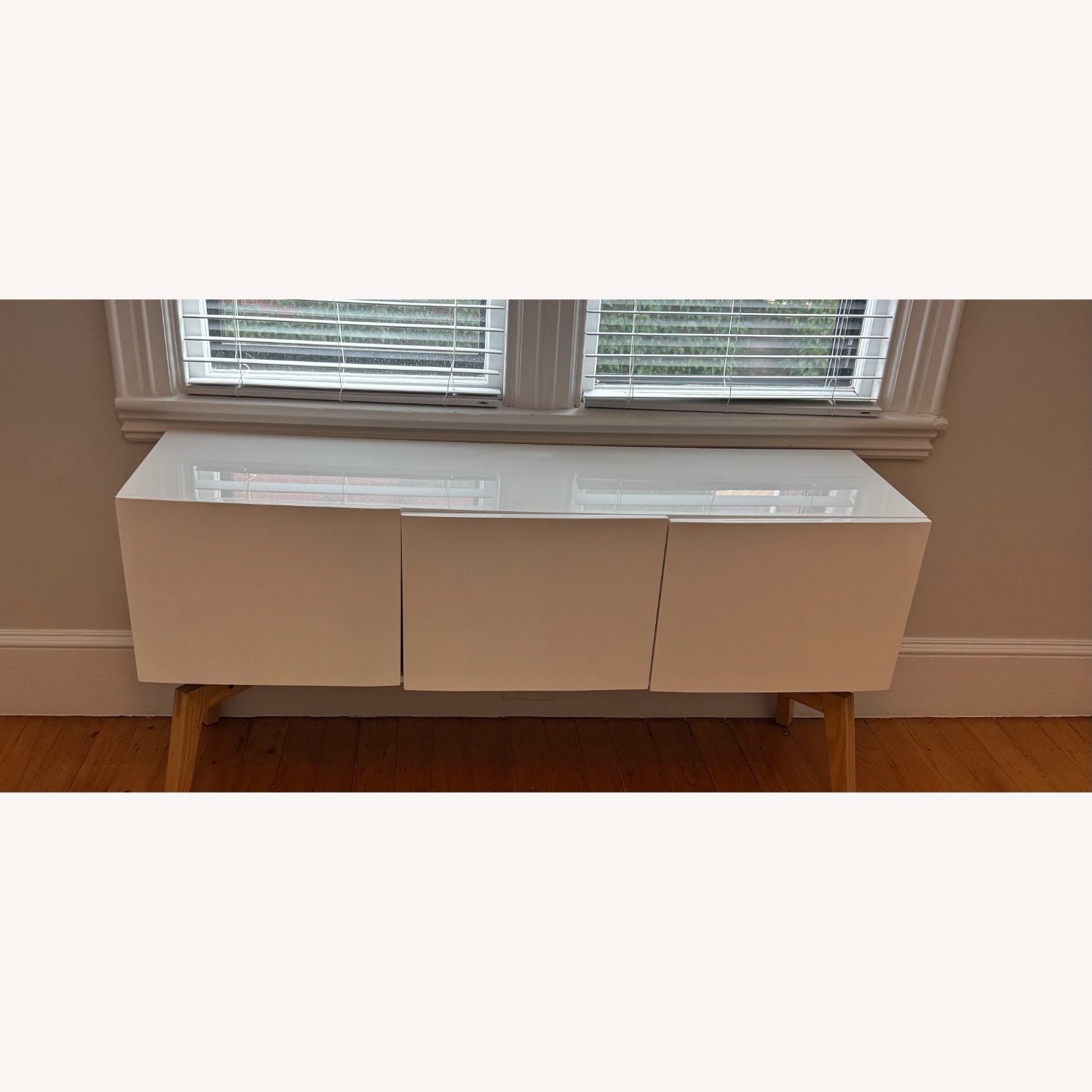 CB2 Alba Lacquered White Credenza  - image-1