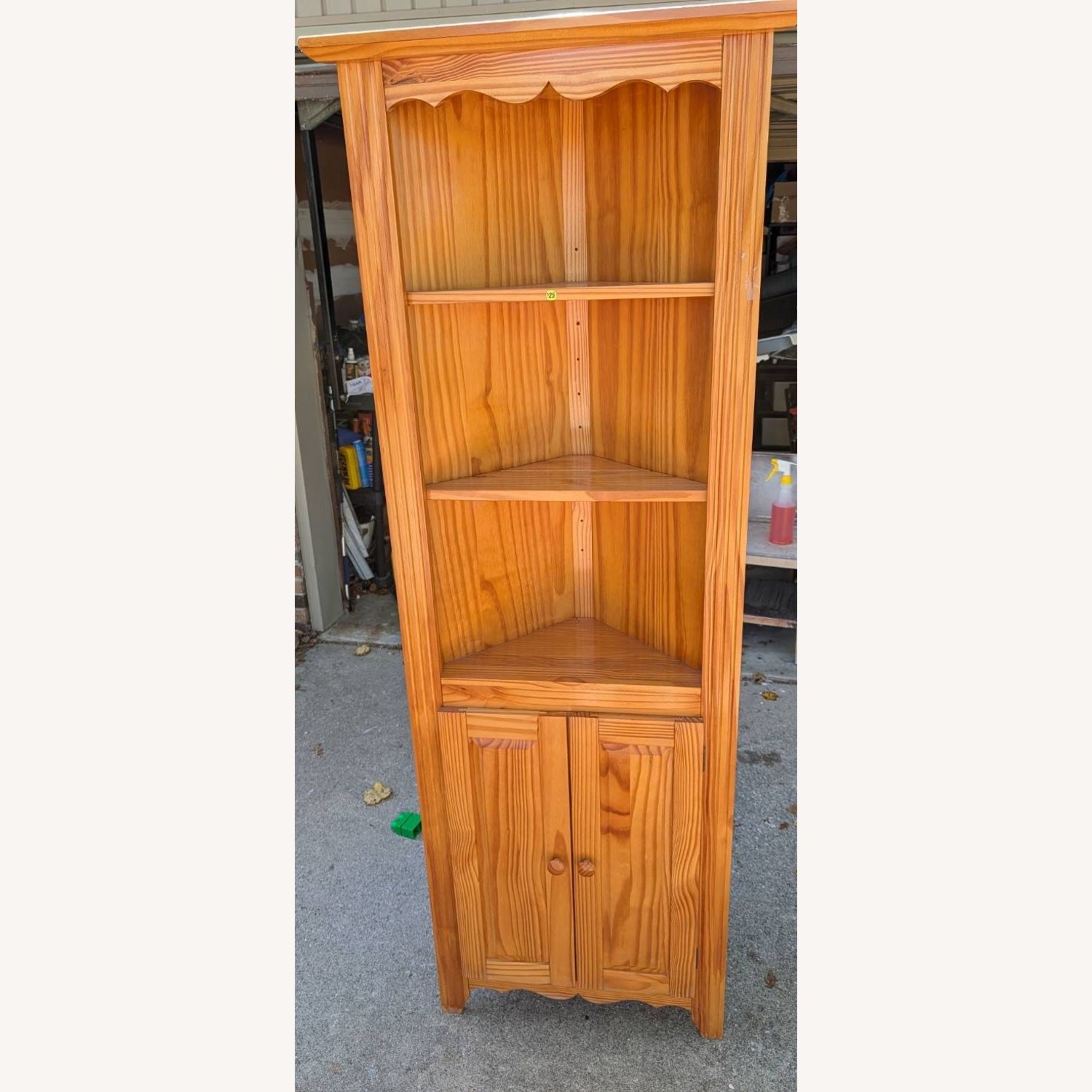 Brazilian Solid Pine Wood Corner Curio Cabinet - image-4