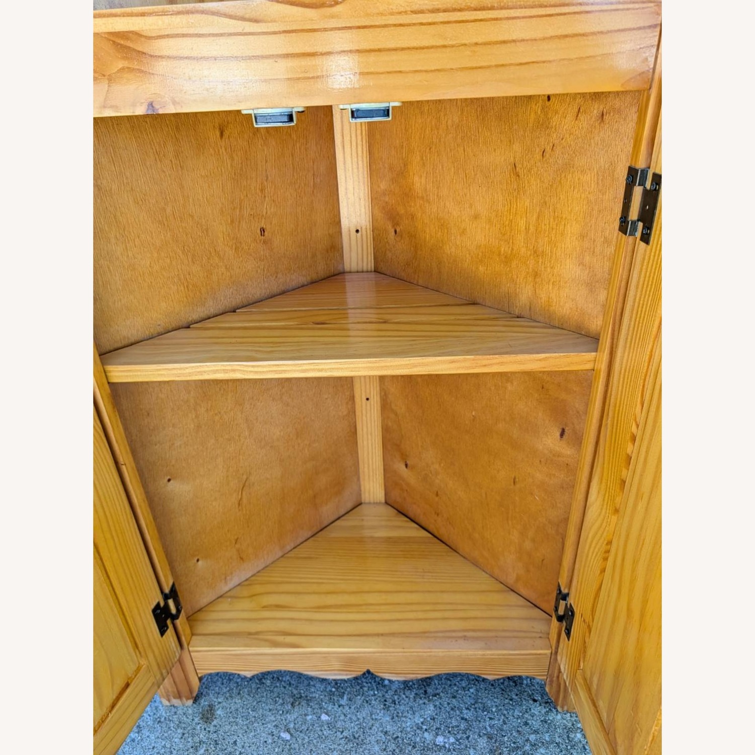 Brazilian Solid Pine Wood Corner Curio Cabinet - image-2