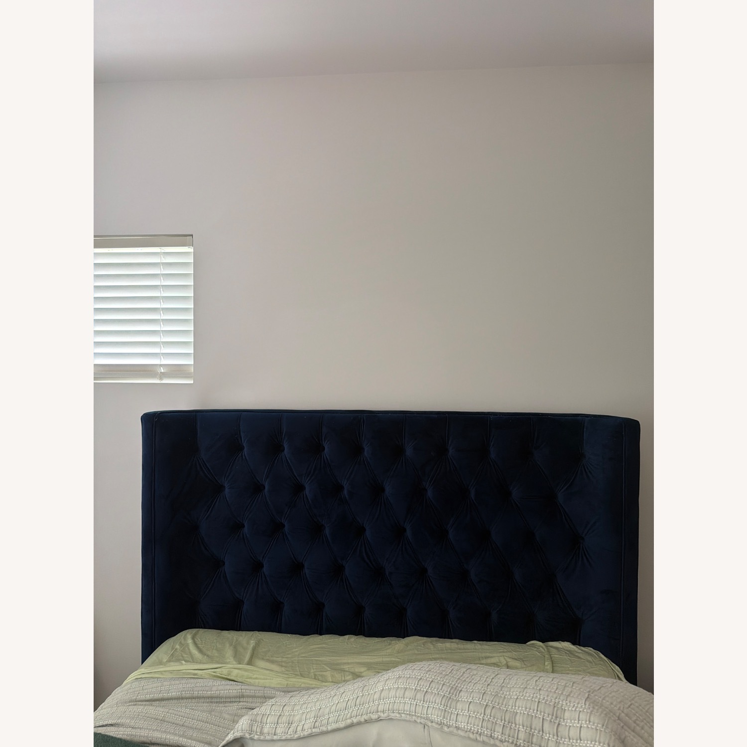 Blue Velvet Queen Bed - image-1