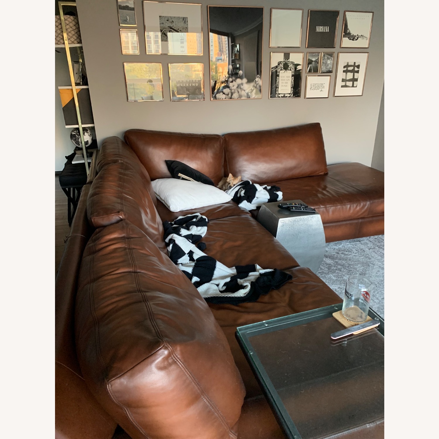 Pottery Barn Turner Leather Sectional - image-4