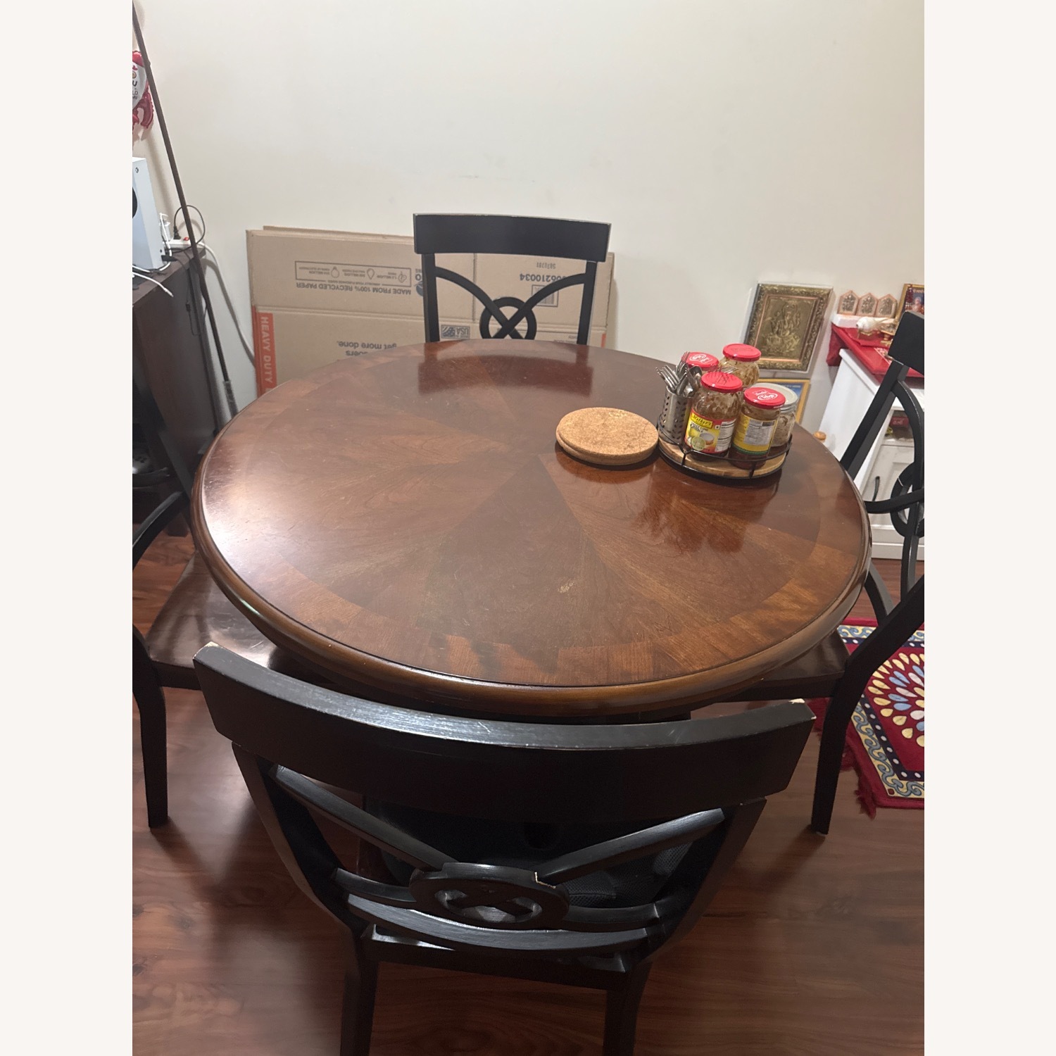 Dark Brown Wood Dining Table - image-2