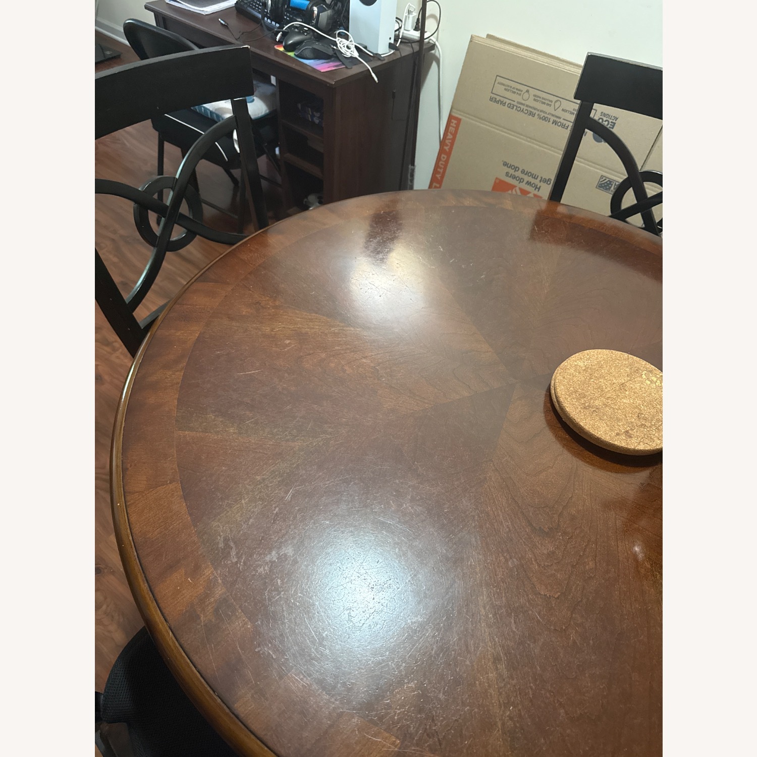 Dark Brown Wood Dining Table - image-4