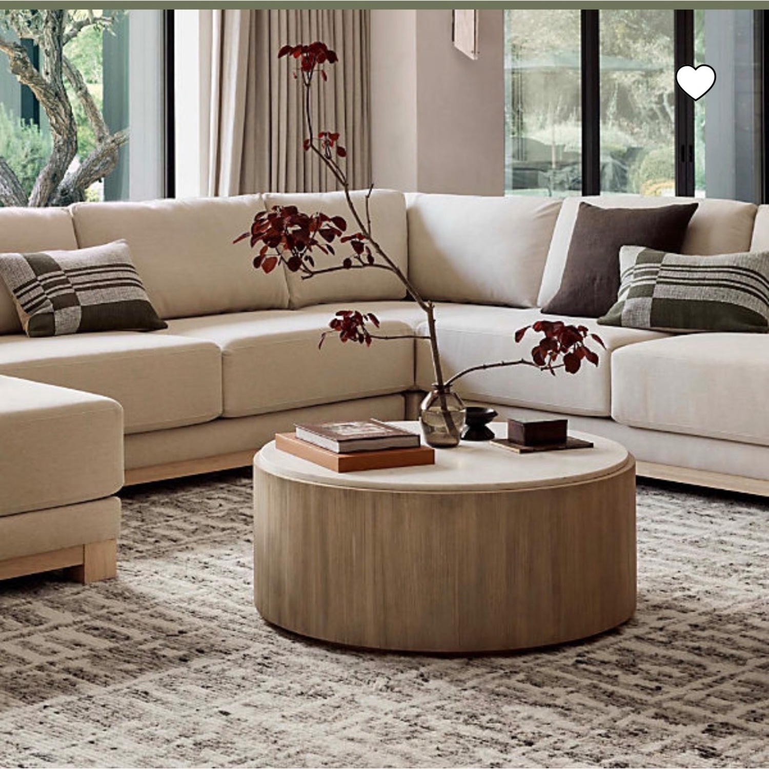 Crate & Barrel Troupe Marble Coffee Table - image-1