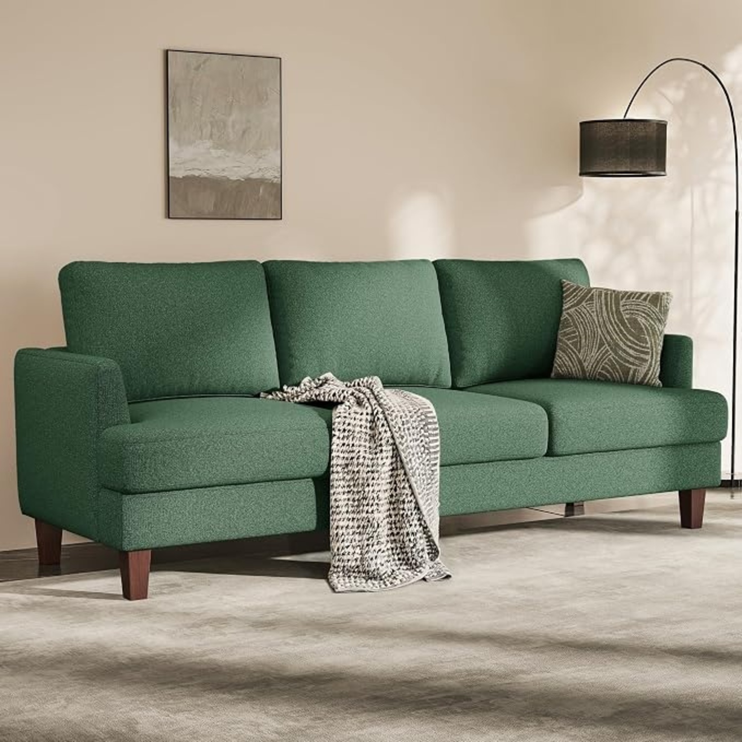 Amazon Busaurus Green Fabric 3+ Seater Sofa - image-4