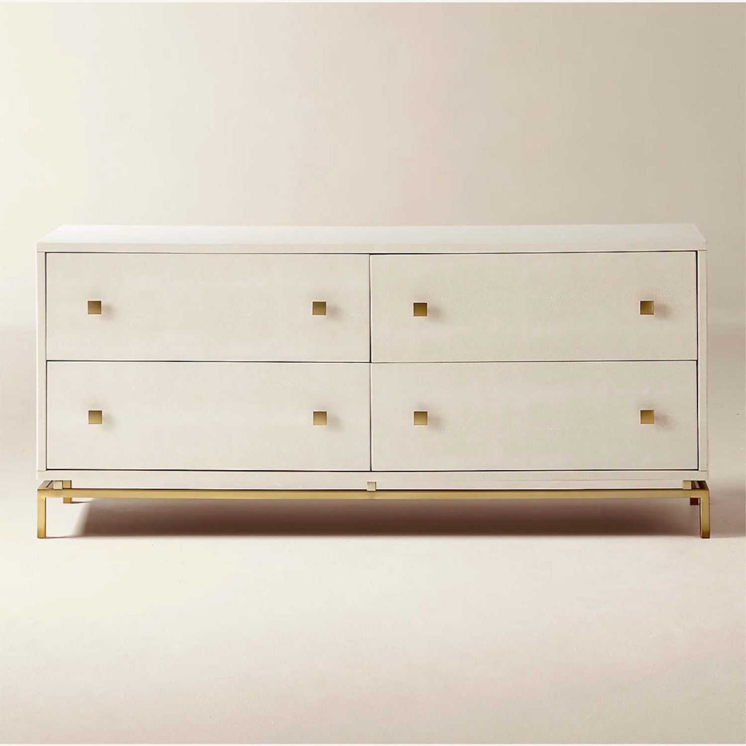 CB2 Shagreen White Wood Dresser - image-1