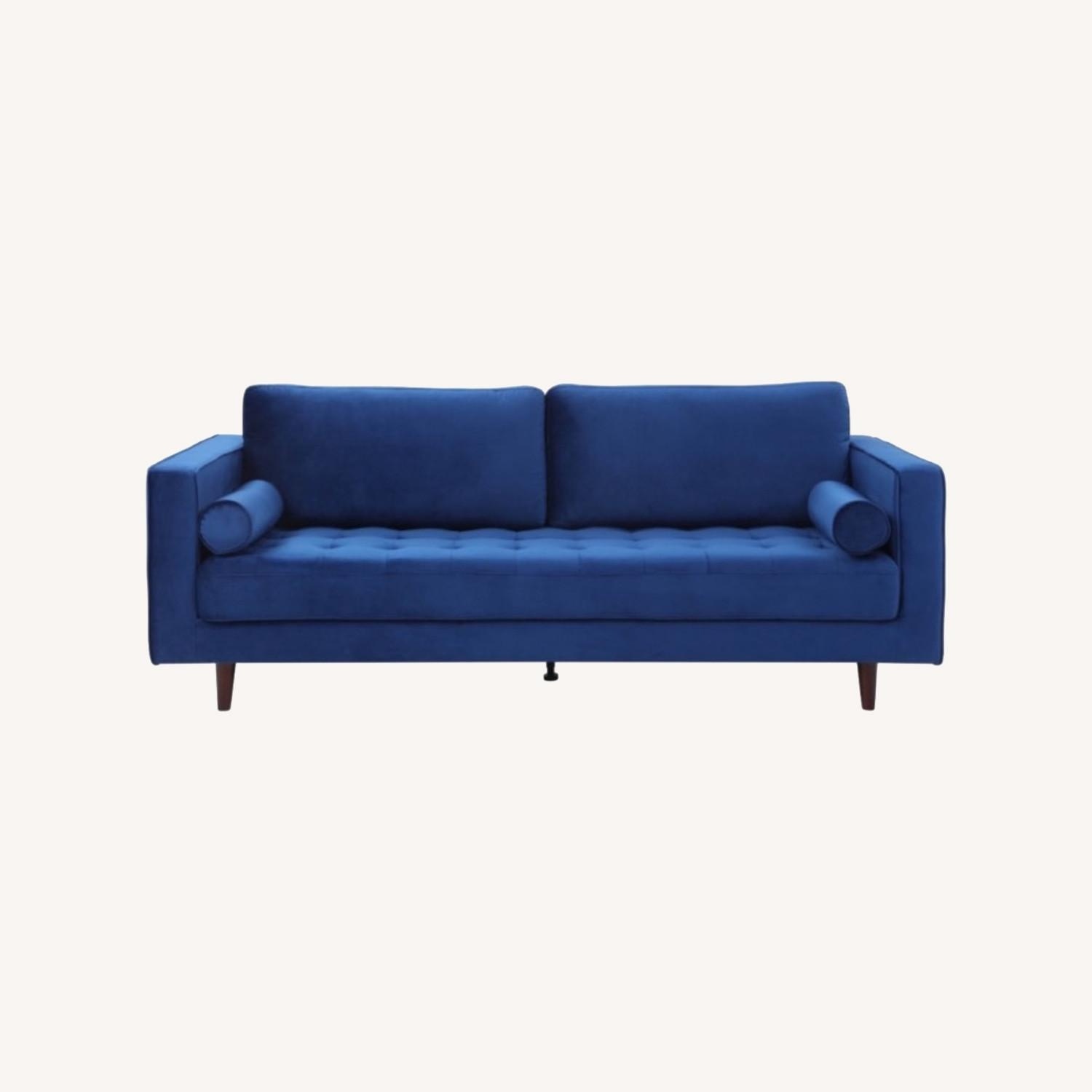 Modani Louis Royal Blue Velvet 3+ Seater Sofa - image-6