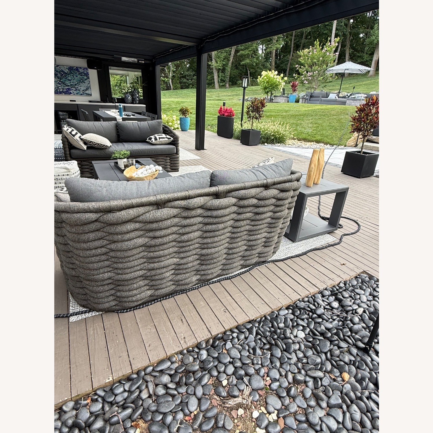 Arhaus Melbourne Dark Gray Fabric 3+ Seater Sofa - image-3