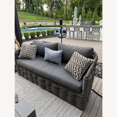 Used Arhaus Melbourne Dark Gray Fabric 3+ Seater Sofa for sale on AptDeco
