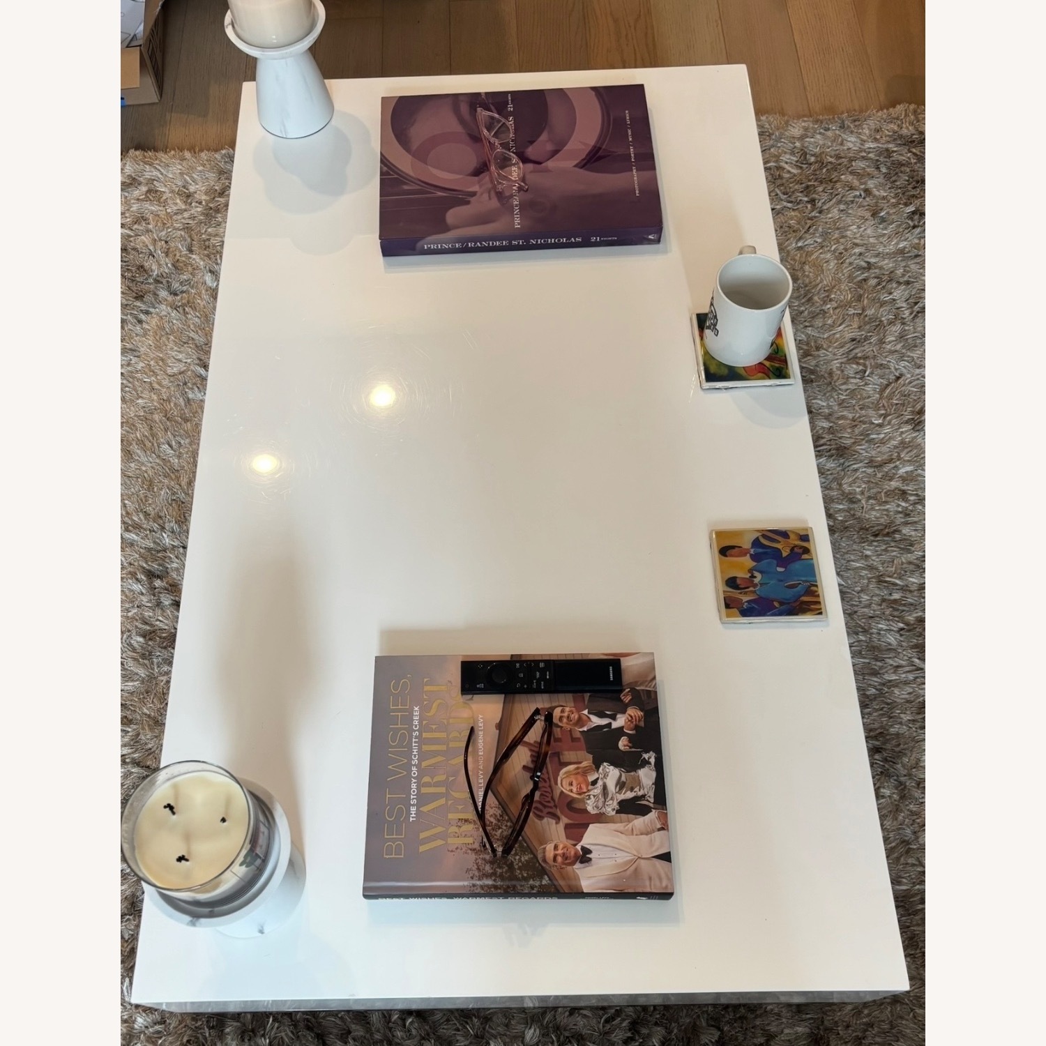 Modani White Lacquer Coffee Table - image-3
