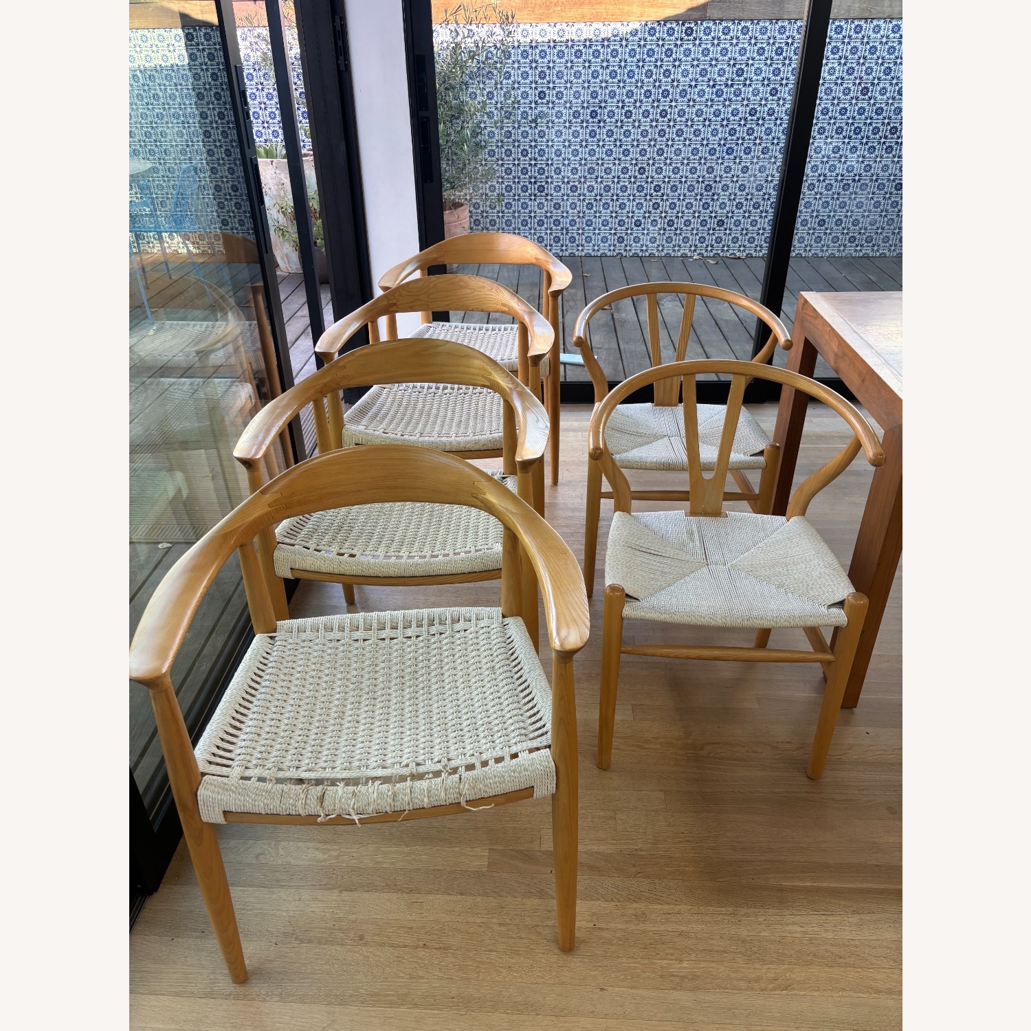 Blu Dot Dining Table + 6 Woven Chairs - image-3