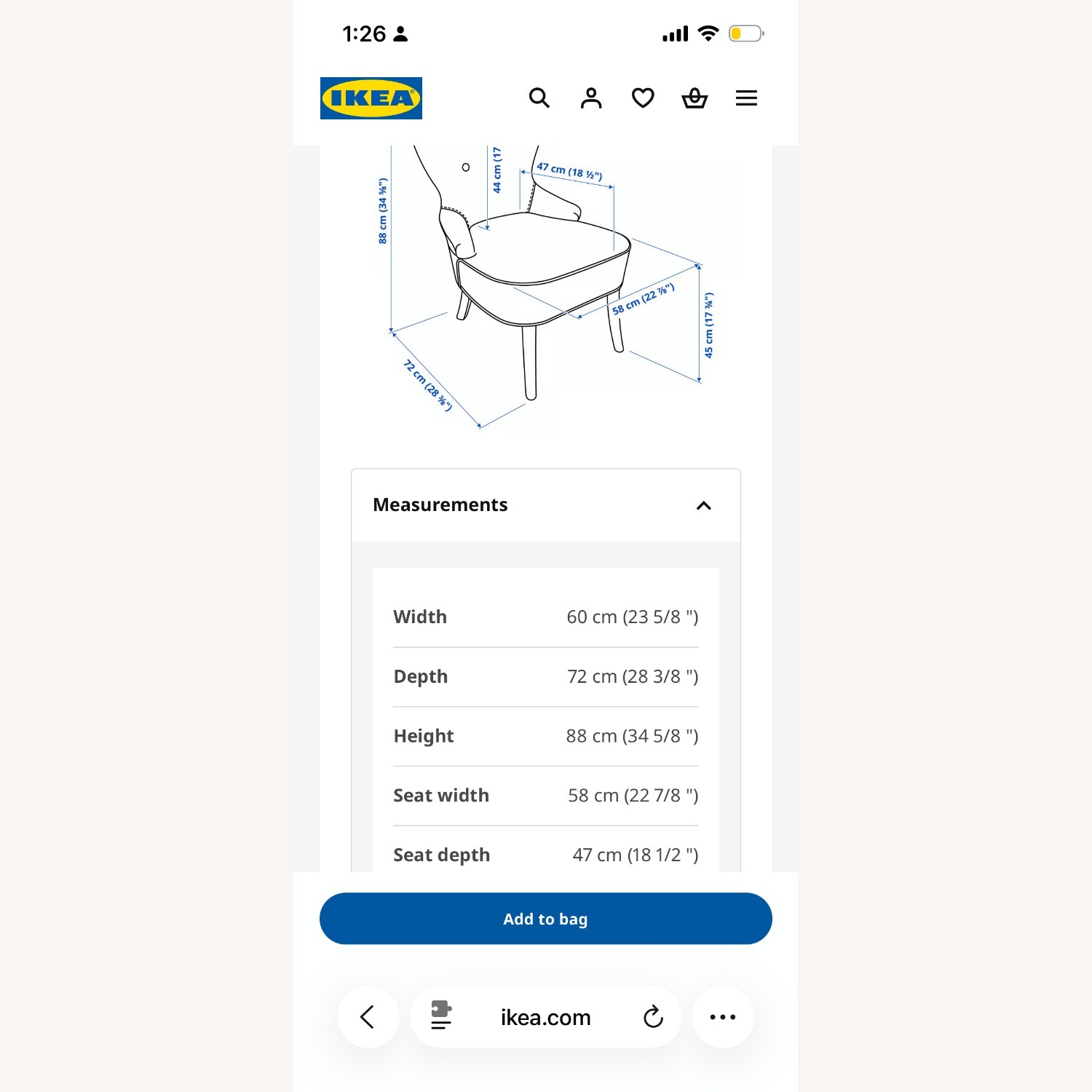 IKEA Remsta Blue Fabric Armchair - image-3