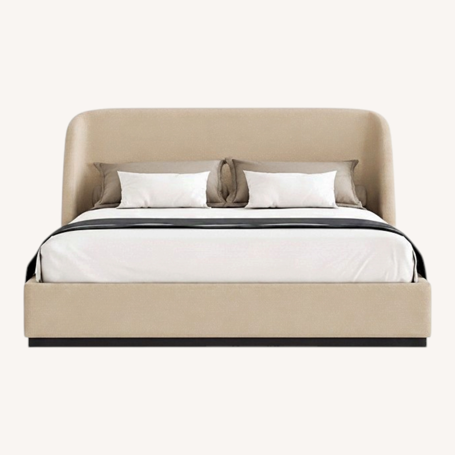 Lazzoni Colo Storage Natural Fabric Queen Bed - image-0