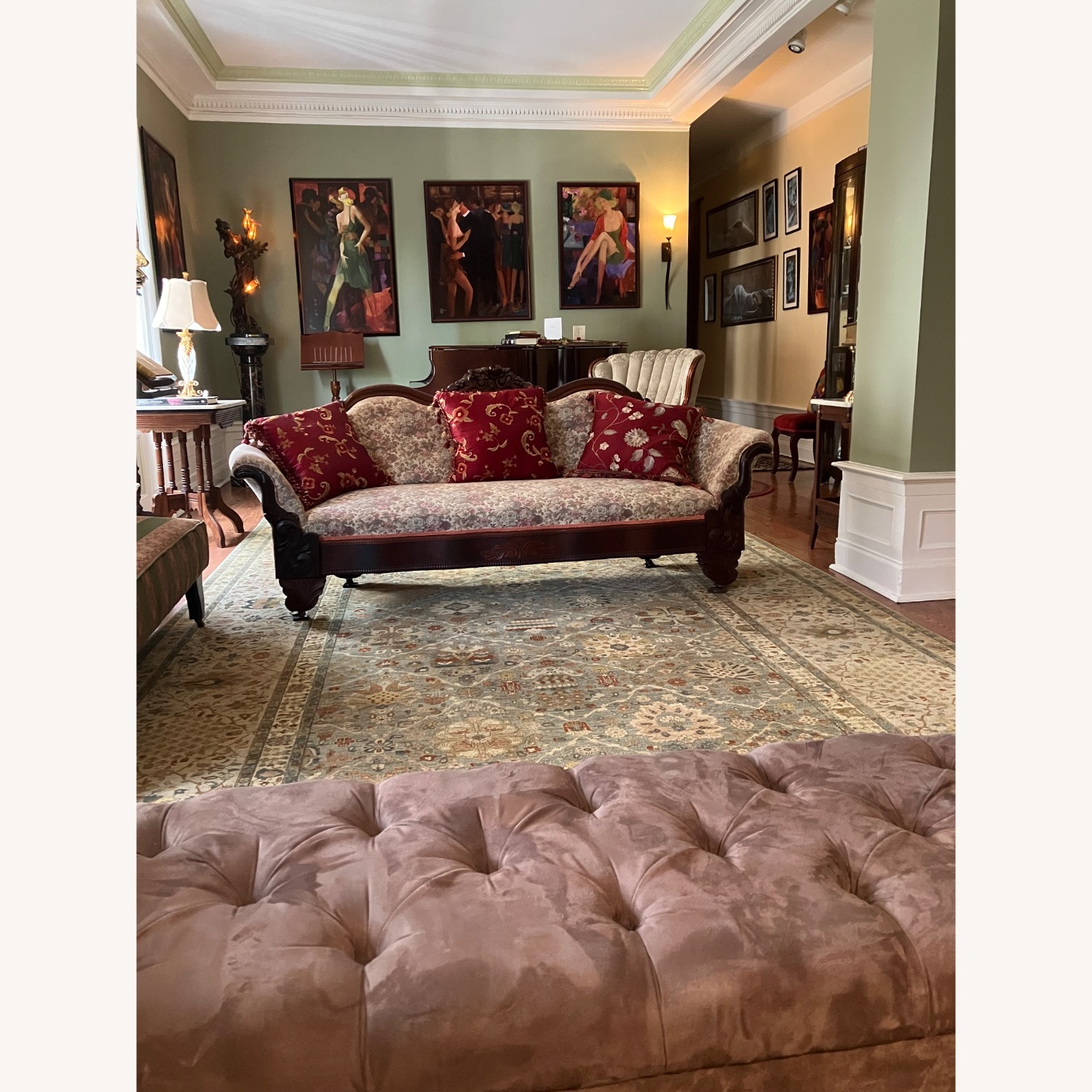 Large Sage-Colored (Multi) Area Rug - image-1