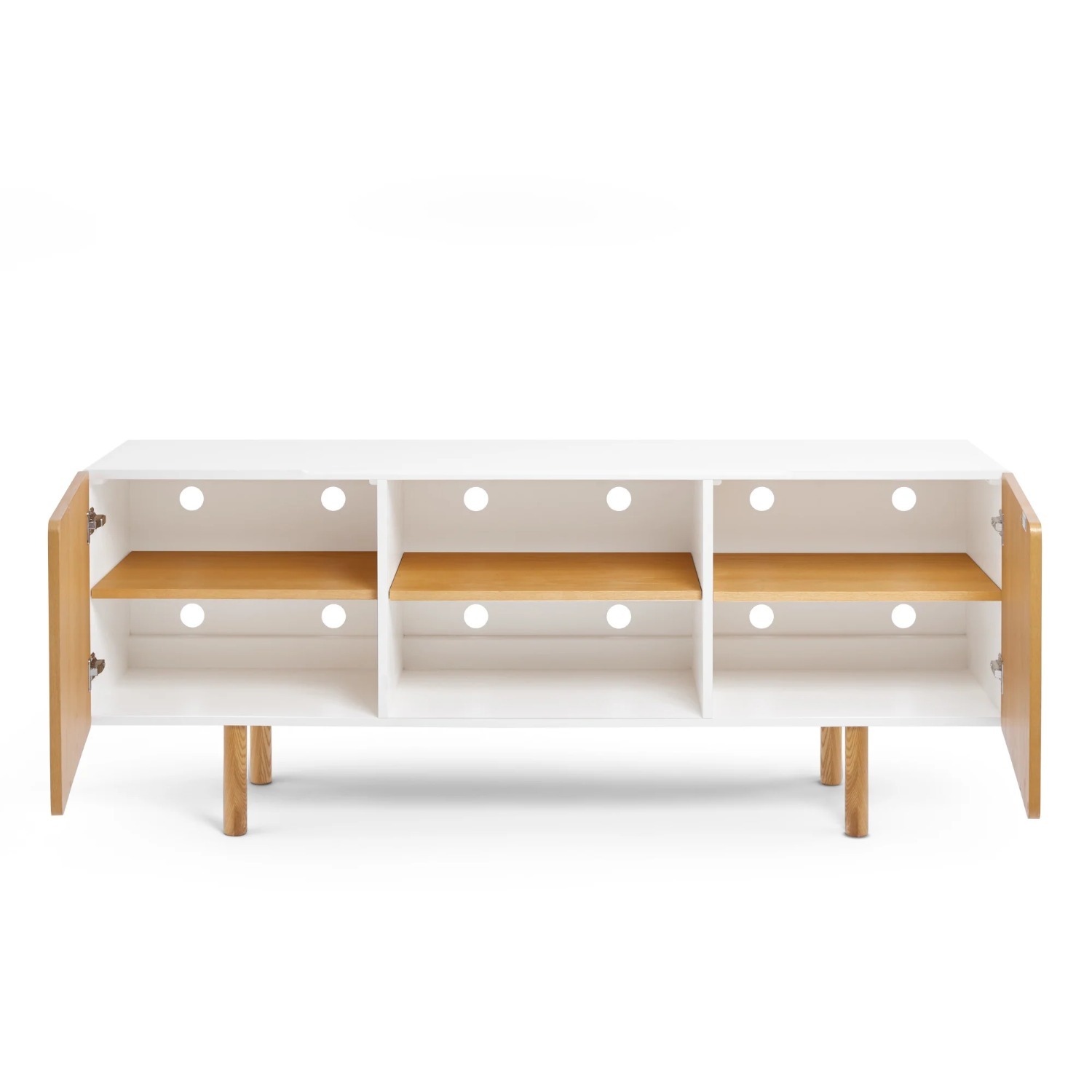 Poppin Cleo Natural Wood Media Storage - image-2