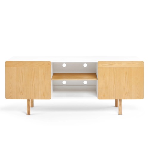 Used Poppin Cleo Natural Wood Media Storage for sale on AptDeco