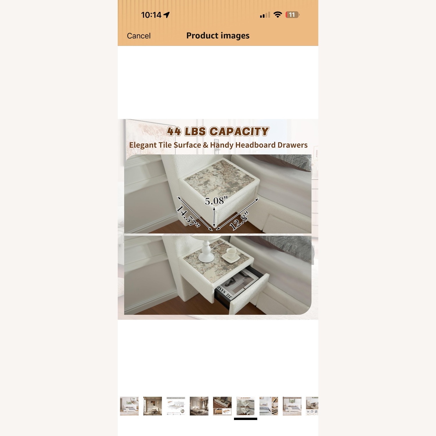 White Linen Queen Bed - image-3