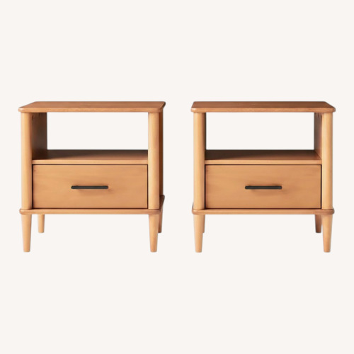 Used Walker Edison Spindle Light Brown Nightstands for sale on AptDeco
