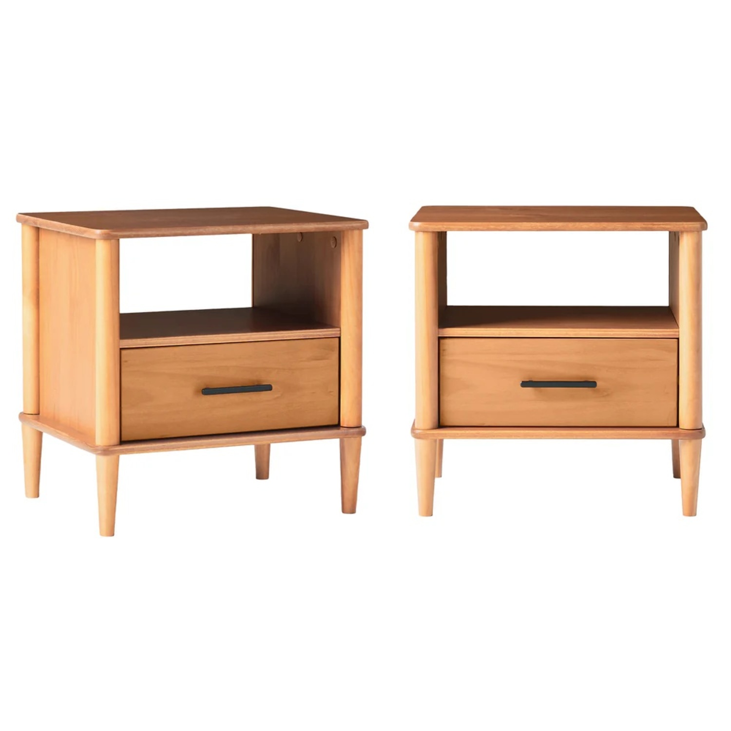 Walker Edison Spindle Light Brown Nightstands - image-5