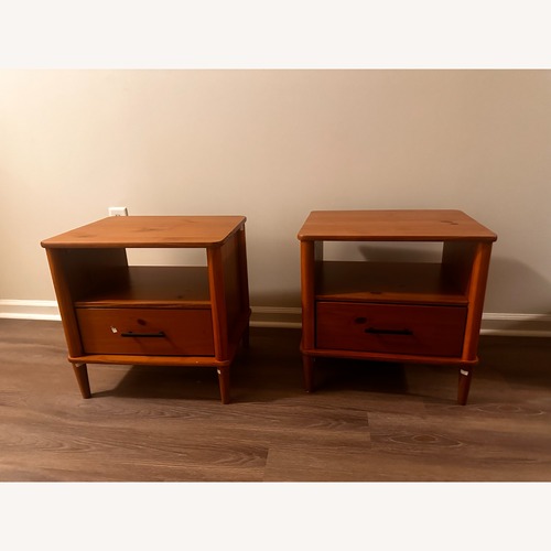 Used Walker Edison Spindle Light Brown Nightstands for sale on AptDeco