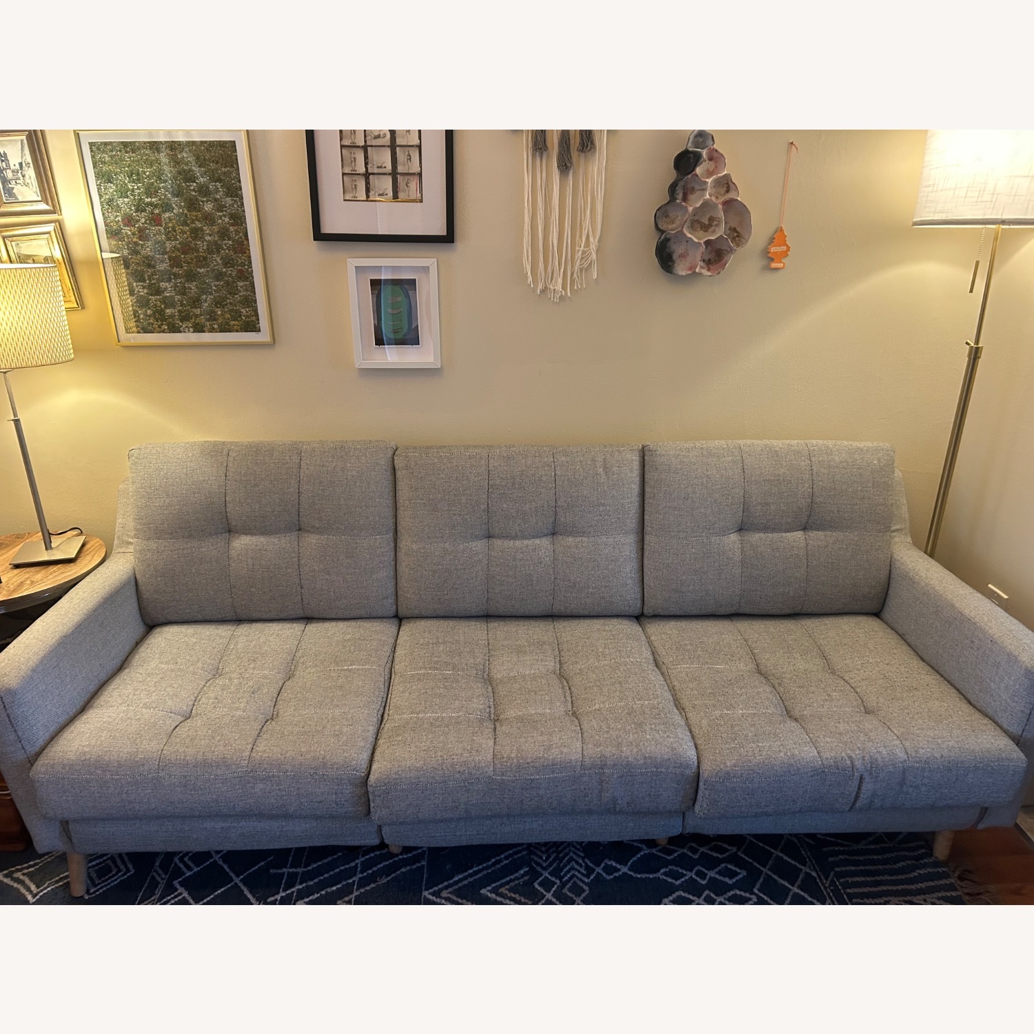 Burrow Nomad Light Gray Fabric 3+ Seater Sofa - image-4
