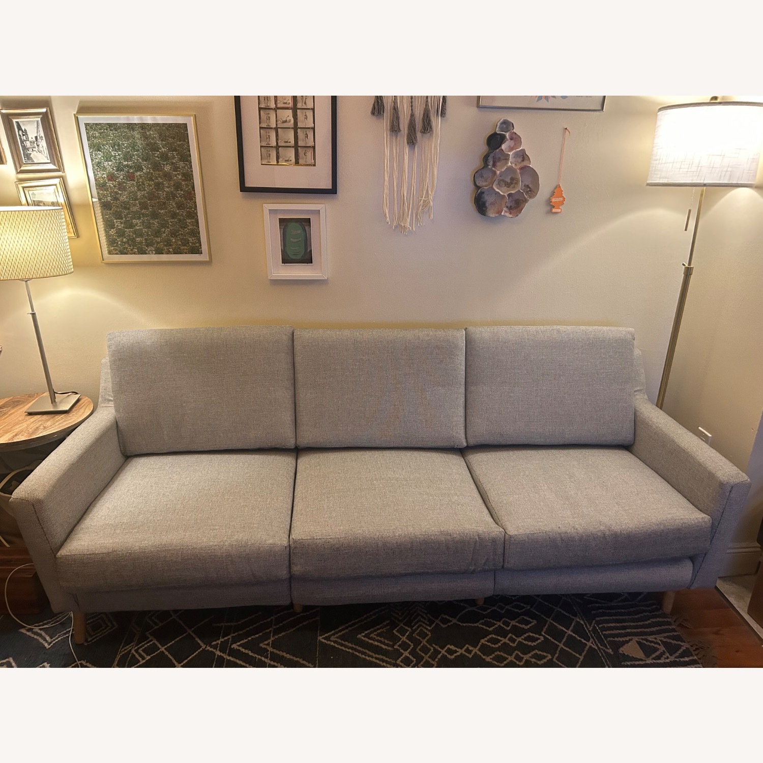 Burrow Nomad Light Gray Fabric 3+ Seater Sofa - image-6