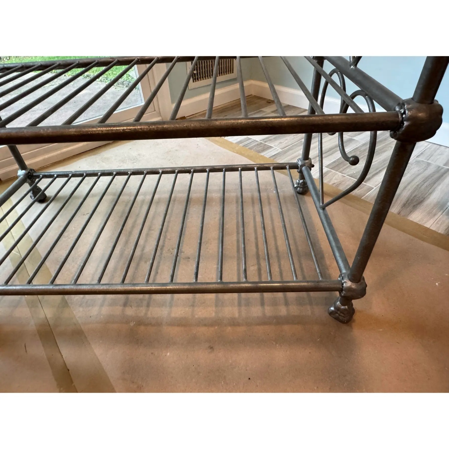 Vintage/Antique Silver Iron Wall Shelf - image-7