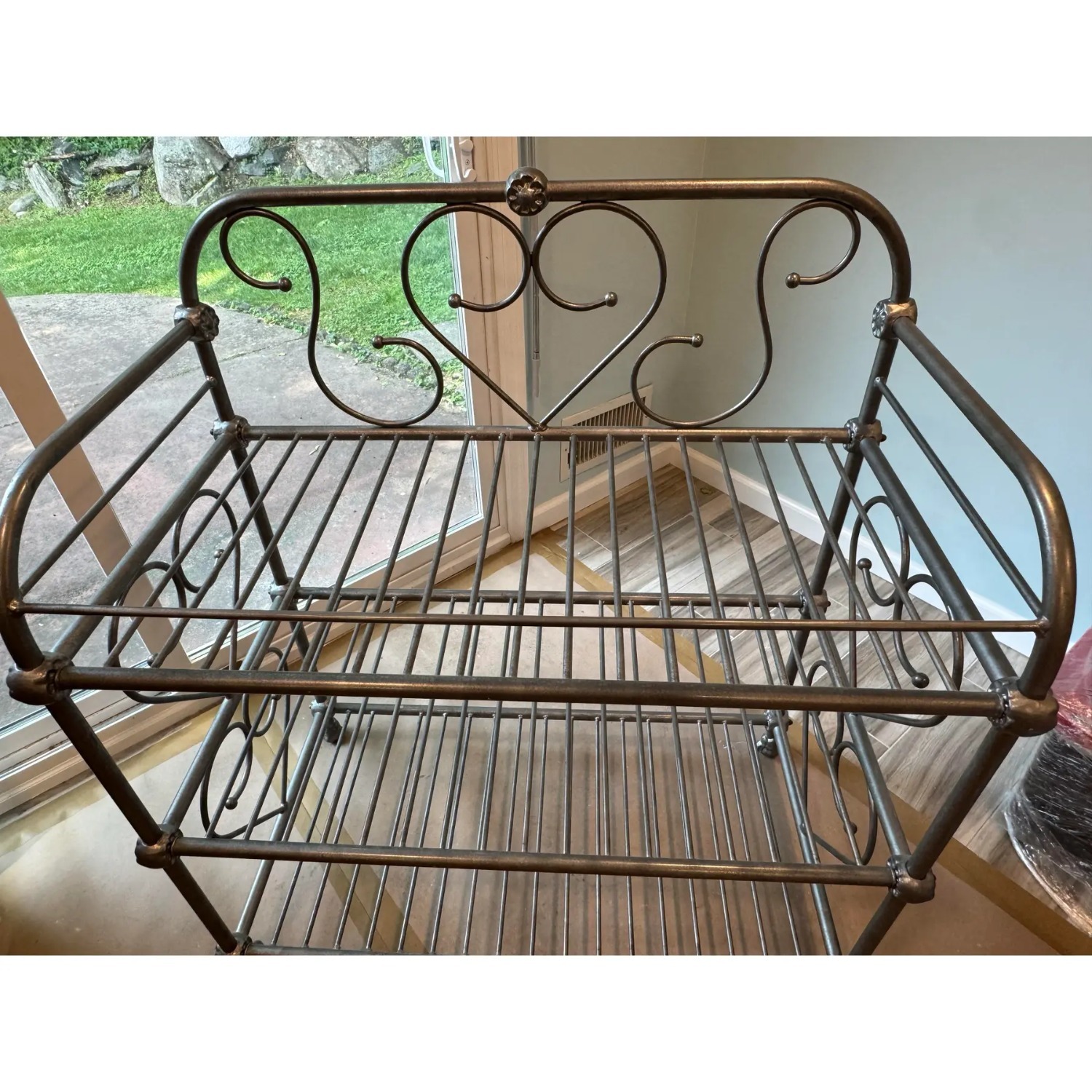 Vintage/Antique Silver Iron Wall Shelf - image-2