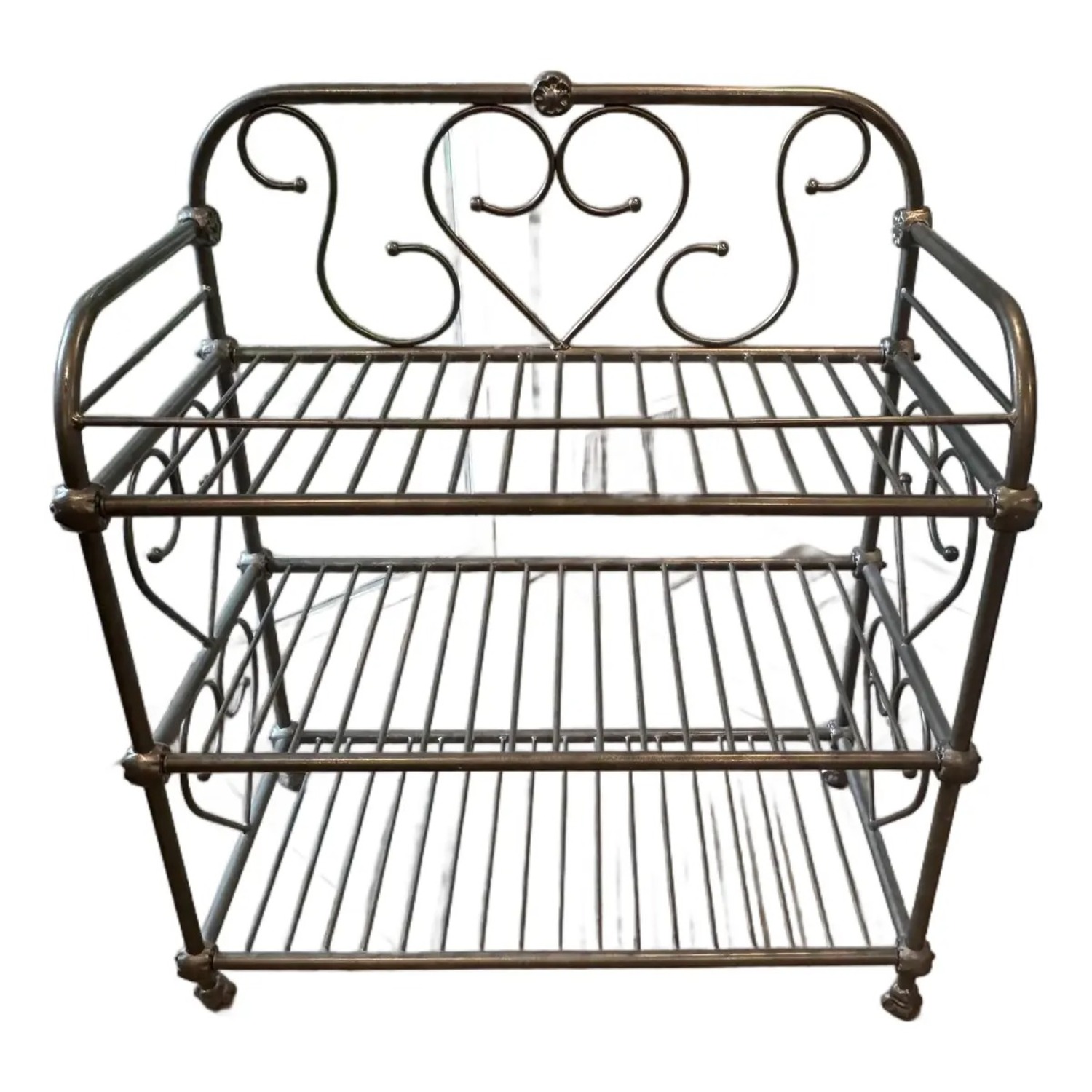 Vintage/Antique Silver Iron Wall Shelf - image-1