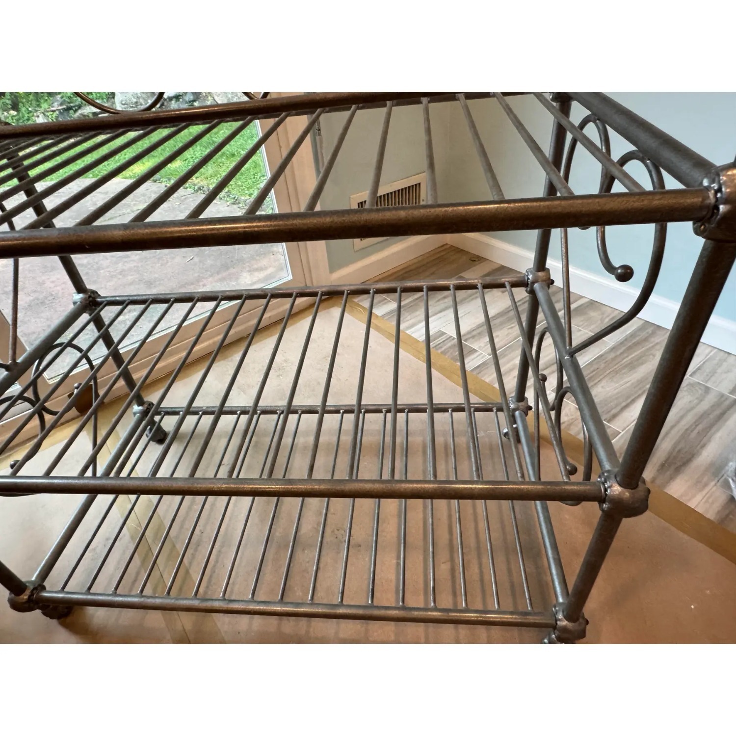 Vintage/Antique Silver Iron Wall Shelf - image-9