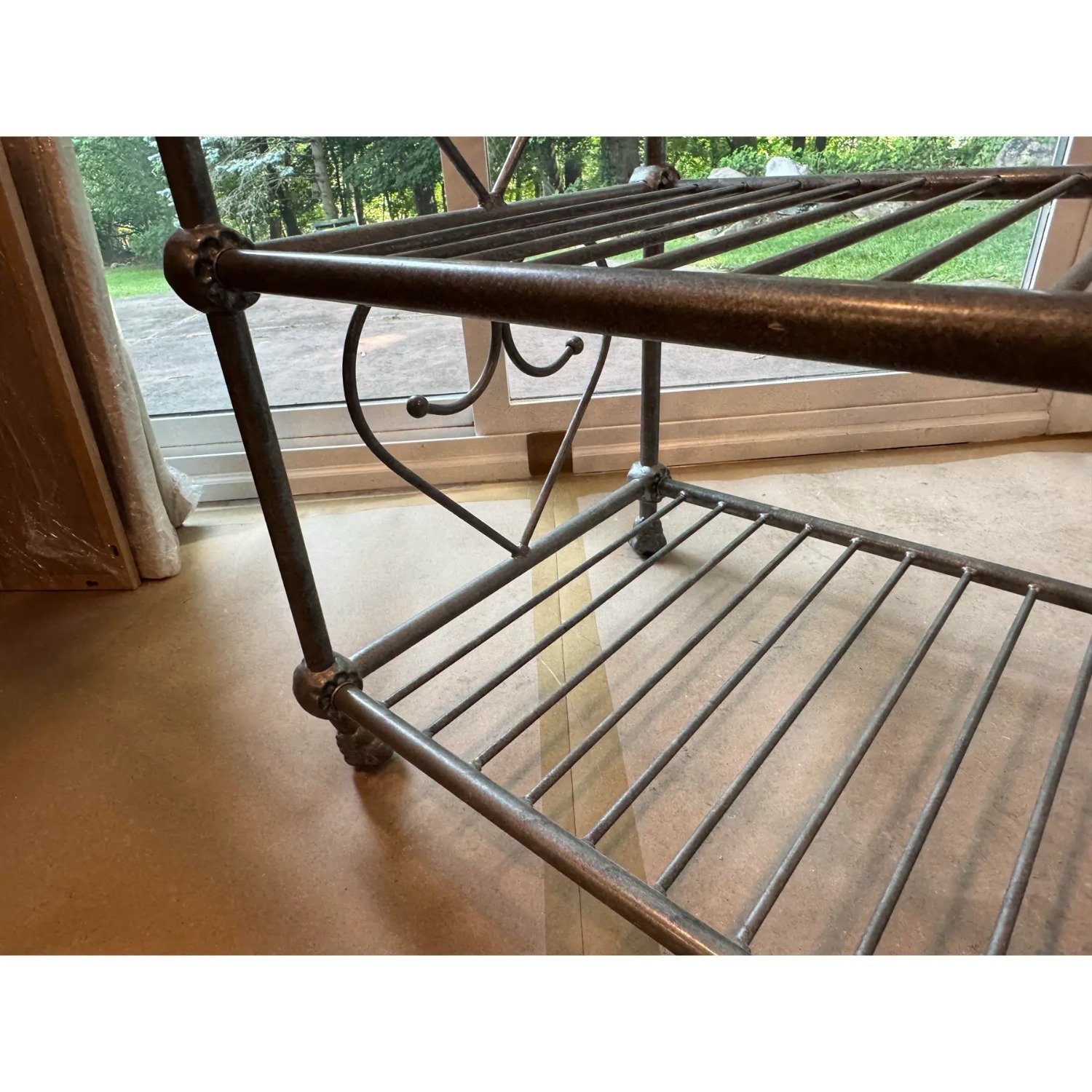 Vintage/Antique Silver Iron Wall Shelf - image-8