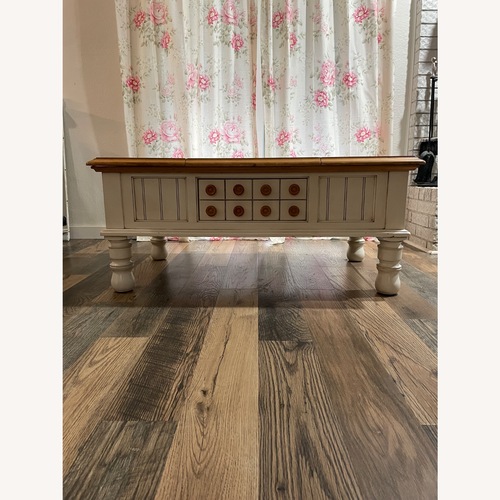 Used Ashley Furniture White Wood Coffee Table for sale on AptDeco
